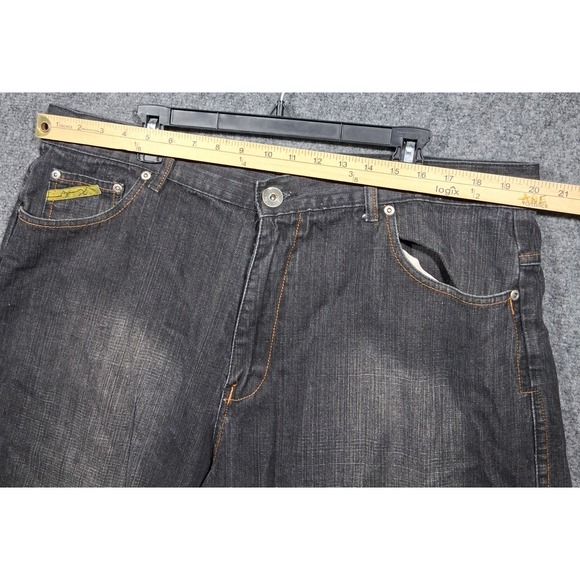 VTG Brooklyn Xpress Black Denim Long Jorts 13" inseam 40" Waist Y2K Baggy Shorts - Picture 5 of 8